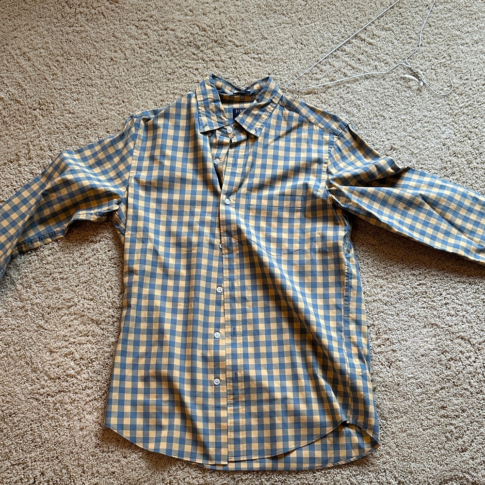 J. Crew Blue and Yellow Plaid Casual Shirt